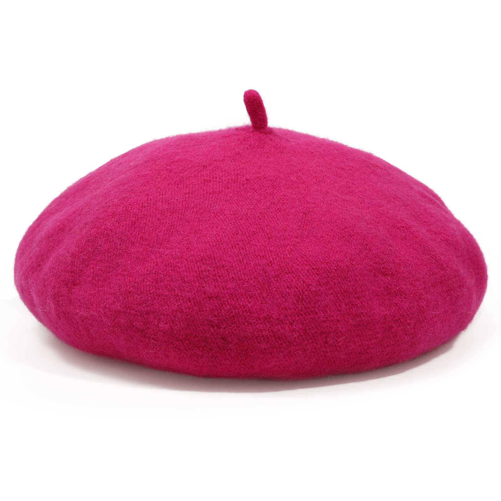 Women French Wool Beret Hats - Solid Color Classic Beanie Winter Cap